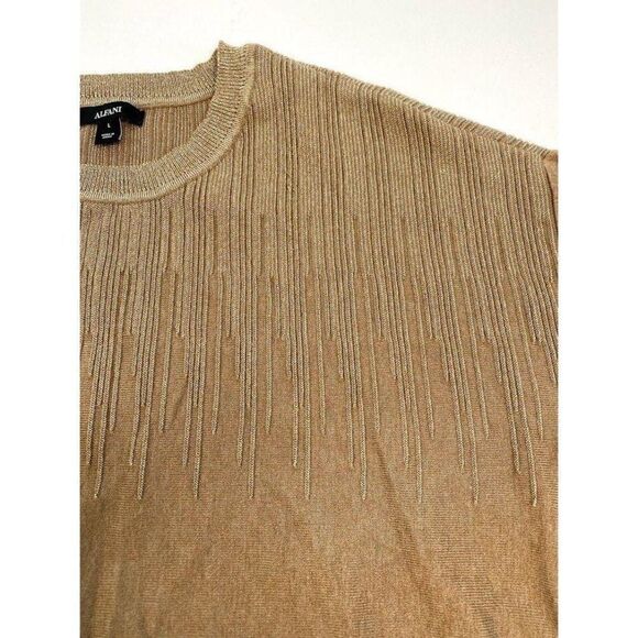 ‎Alfani Sweater Top S Light Brown Metallic-Sparkle - Picture 4 of 10